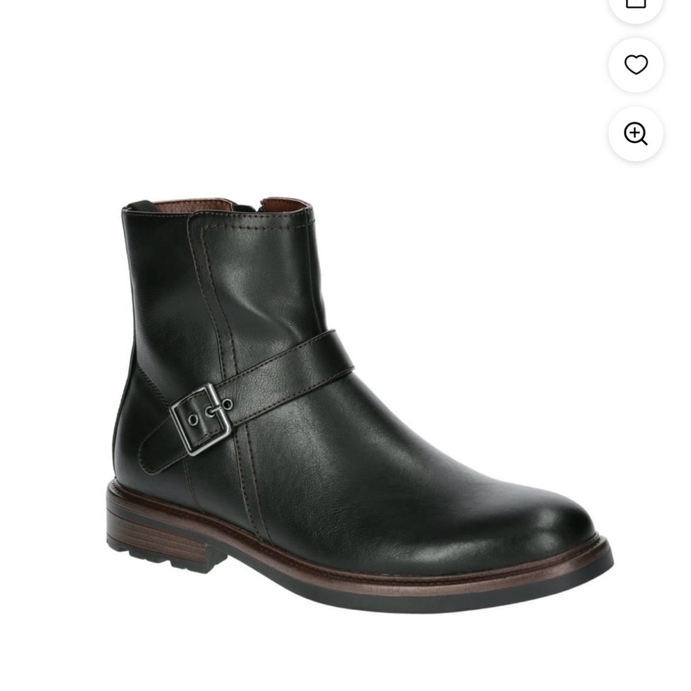 Men's George Faux Leather Moto Gunner Ankle Buckle Boot - Black 8M
